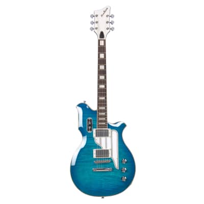 Airline Guitars MAP FM Blueburst Flame - Updated Vintage Reissue Electric Guitar - NEW!! image 6