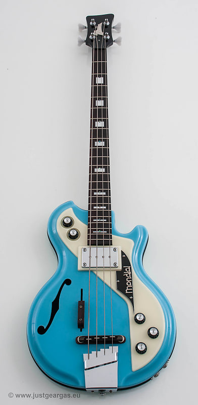 Italia Mondial Classic Bass, Italia blue, semi-hollow, Piezo
