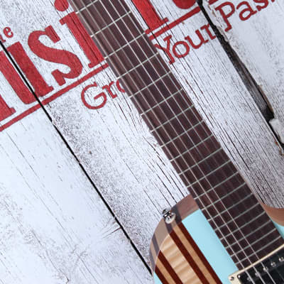 CMG Guitars USA Ashlee Electric Guitar Bubba Blue Stripey with Gig Bag image 10