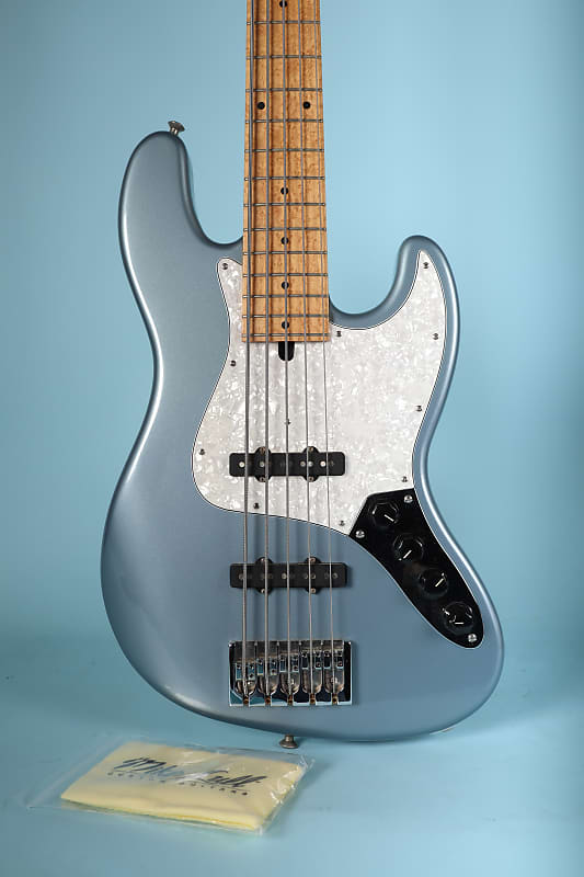 Mike Lull M5V Jazz Electric Bass 5 String Lake Placid Blue with Case image 1