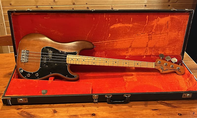 Fender USA Precision 1974 -Walnut Bass guitar Mocha | Reverb