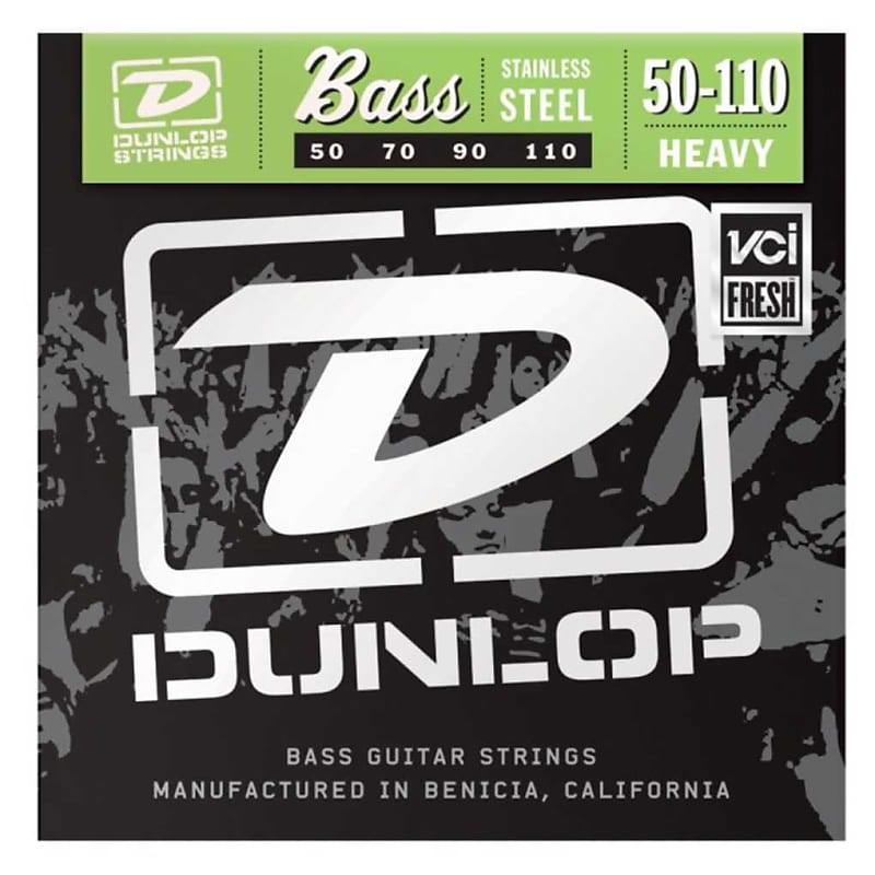 Dunlop DBS50110 Stainless Steel Bass Guitar Strings 4 String .050 - .110 image 1