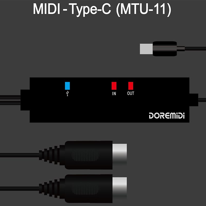 DOREMiDi MIDI To USB C Type C Cable USB MIDI Converter With