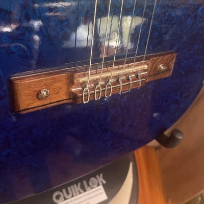 Hot-Rodded! Kay 7020 Classical Guitar 1960’s - USA - High-Gloss Sponge Pattern Refin - Royal Blue Nitro image 2