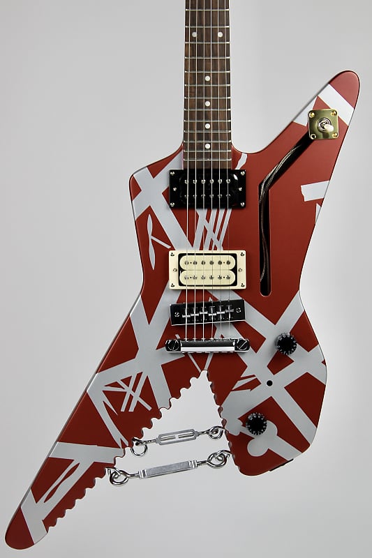 EVH Striped Series Shark Burgundy/Silver Stripes | Reverb Canada