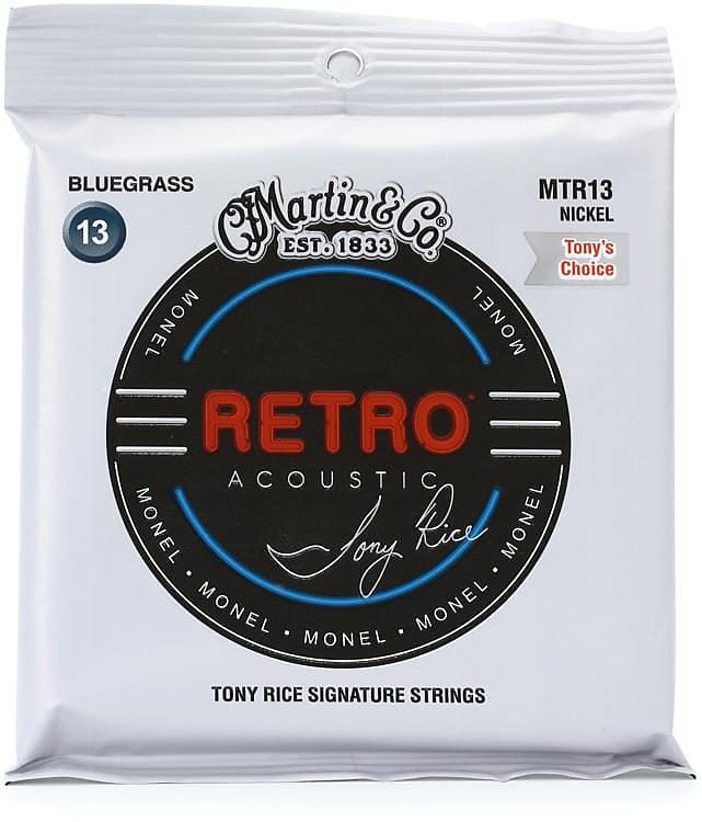 Martin MTR13 Retro Monel Tony Rice Bluegrass Acoustic Guitar Strings, .013-.056