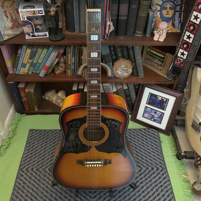 1960’s Checkmate G 235 DOUBLE GUARD - Flame Burst acoustic guitar for sale