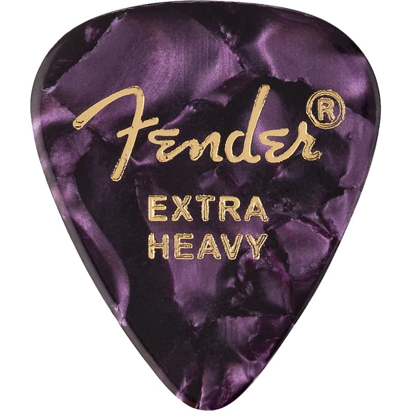 Fender Premium Celluloid 351 Shape Guitar Picks, Extra Heavy, Purple Moto, 12-Pack image 1