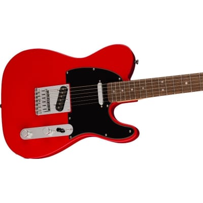 Squier Sonic 6-String Right-Handed Telecaster Guitar with Laurel Fingerboard, Poplar Body, Black Pickguard, and Maple Neck (Torino Red) image 3