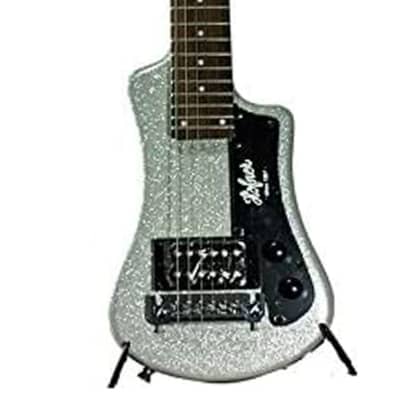 Hofner Shorty Electric Travel Guitar w/ Gig Bag - Metallic Silver - Used image 3