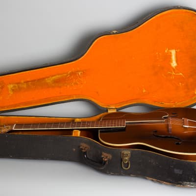 Bacon & Day  Ne Plus Ultra Troubadour Arch Top Acoustic Guitar (1934), ser. #33895, period black hard shell case. image 10