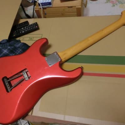 81' springy sound ST55 Candy Apple Red matching headstock stratocaster copy Fujigen  Japan vintage image 2
