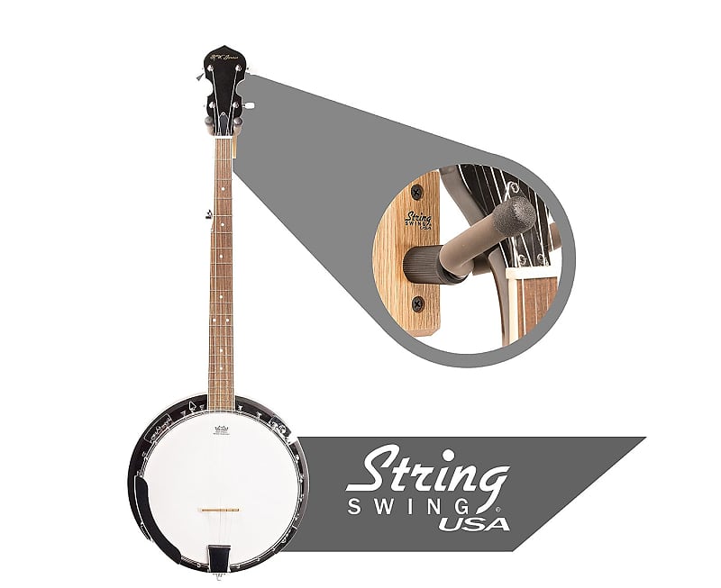 String Swing Wall Mount Guitar Hanger for Acoustic and Electric Guitars-  Handmade in the USA - CC01K-C Cherry 