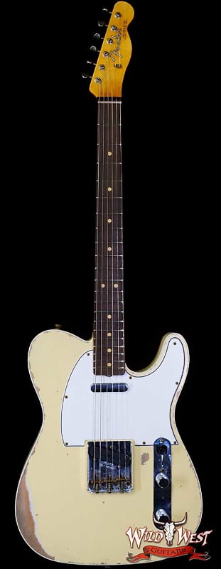 Fender Custom Shop 1962 Telecaster Custom Rosewood Slab Board Hand-Wound Pickups Relic Vintage White image 1