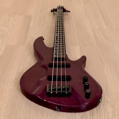 1980s ESP Horizon Custom Neck Through Vintage Bass Guitar Purple image 10