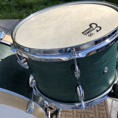 2019 Custom Travel Drum Set, Green hand-rubbed oil finish image 2