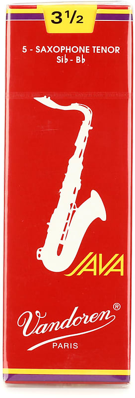 Vandoren SR2735R - JAVA Red Tenor Saxophone Reeds - 3.5 (5-pack) image 1