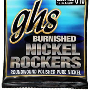 GHS BNR-L Burnished Nickel Rockers Electric Guitar Strings - Light (10-46)