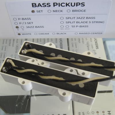 Lindy Fralin Jazz Bass Pickups Set White Covers image 2