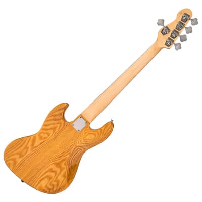 Vintage VJ75 ReIssued Maple Fingerboard Bass Guitar ~ 5-String - Natural Ash image 2
