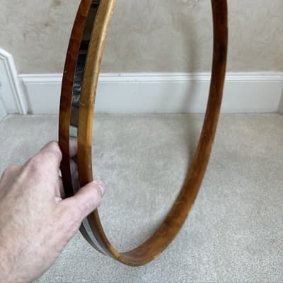 Slingerland Vintage 24” Wood Bass Drum Hoop - Natural with Chrome Inlay 60s 70s - Maple image 6