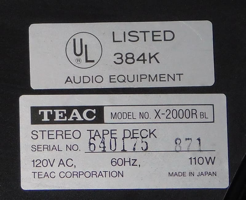 TEAC X-2000R 80s - Black