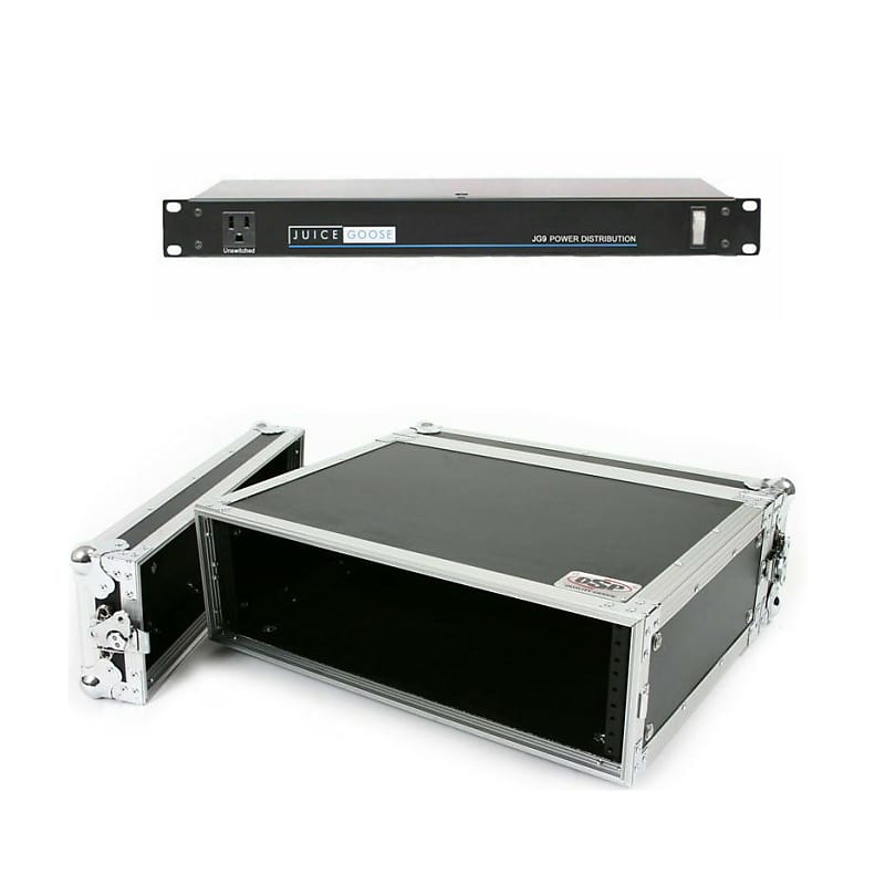 OSP 3 Space 14" Deep ATA Effects Rack Flight Road Case & JG9 Power Conditioner 9 Outlet image 1