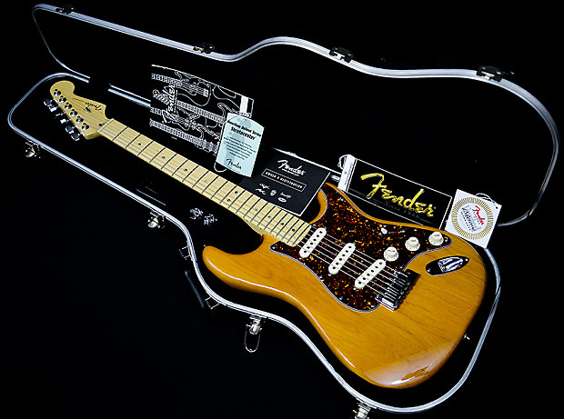 MINT! Fender American Deluxe Stratocaster Amber & Fender Case image 1