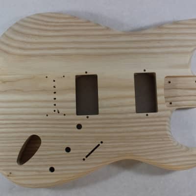 Unfinished Ash HxH Hardtail guitar body - fits Fender Strat