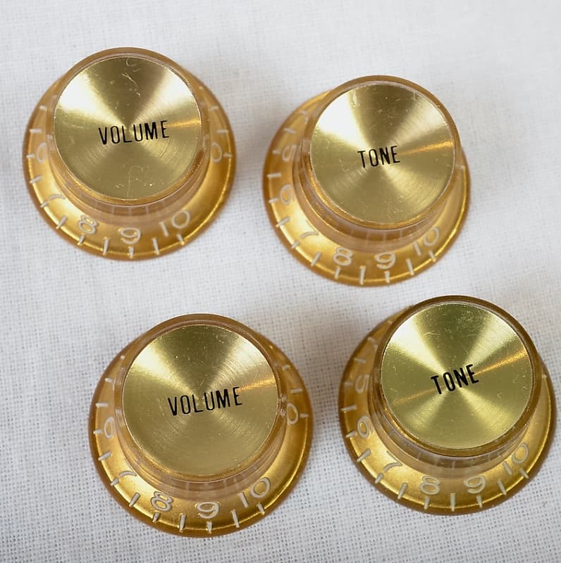 Gibson style Top Hat Reflector Knobs 2000's amber Reverb