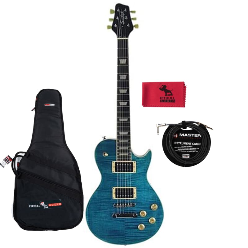 Sawtooth ST-H60S-CBFL H60S Guitar, Rosewood FB, Cali Blue Flame w