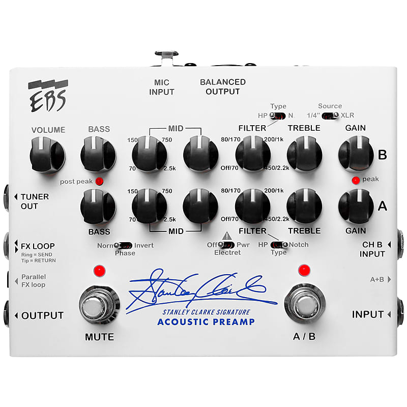 Stanley Clarke Signature Acoustic Preamp EBS image 1