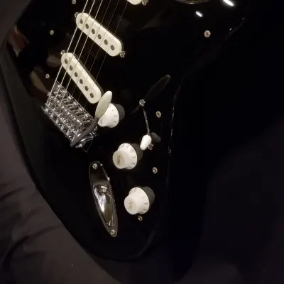 Custom Fender Squier Stratocaster Gilmour Black Strat Inspired with Nitro Neck USA Pickups image 4