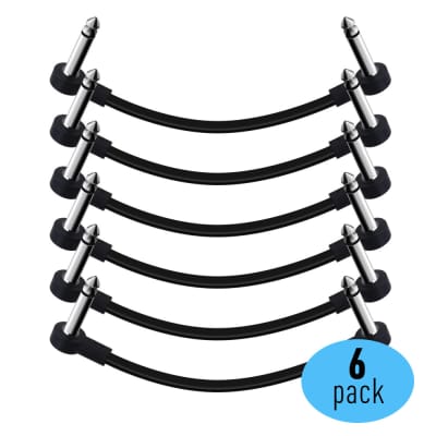 SONICAKE 6 Inch Patch Cable for Guitar Effect Pedal Cables Black (6 Pack)(U.S. domestic inventory) image 1