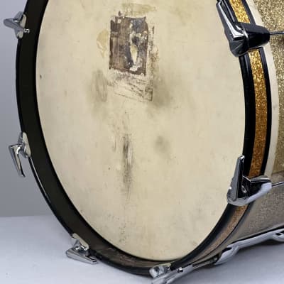 Premier 18/12/14/14/5x14" 1960's VIDEO Vintage "C58" Gold Sparkle Drum Set - Owned by Charlie Persip image 9