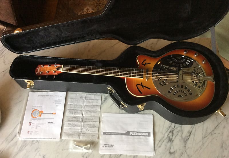 Fender FR-50CE Resonator Guitar with Fender Dreadnought | Reverb
