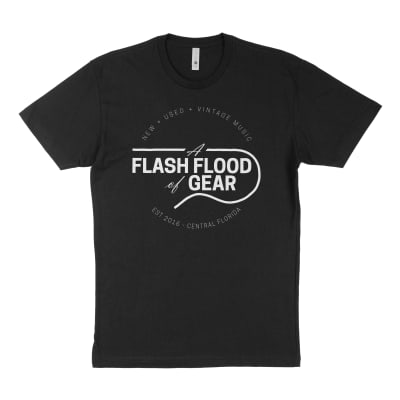A Flash Flood of Gear Slim Fit T-Shirt Black Guitar Shop Shirt - Large L image 2