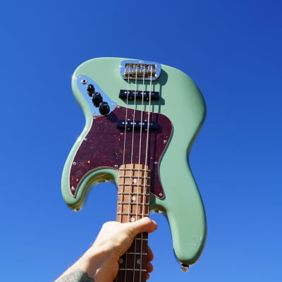 G&L USA Fullerton Deluxe JB Matcha Green/Pine Body 4-String Electric Bass Guitar w/ Gig Bag NOS image 1
