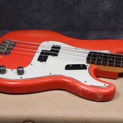 1964 Fender Precision Bass - Fiesta Red - OHSC image 10