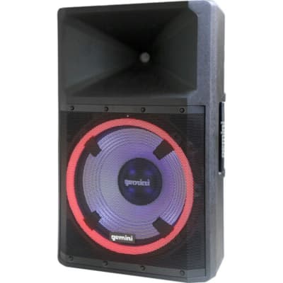 Gemini 2200W 15" Powered Bluetooth PA Speaker with Lights, Stand & Microphone image 2