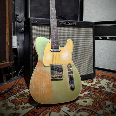 Gullett Guitar Co T Model 2023  - Pea Soup Green over Vintage Silk Heavy Relic for sale