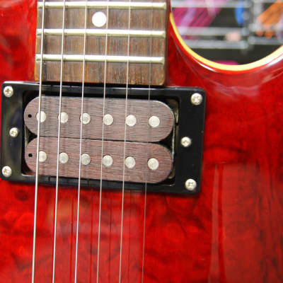 Shine electric guitar with quilted top in red - Made in Korea S/H image 17