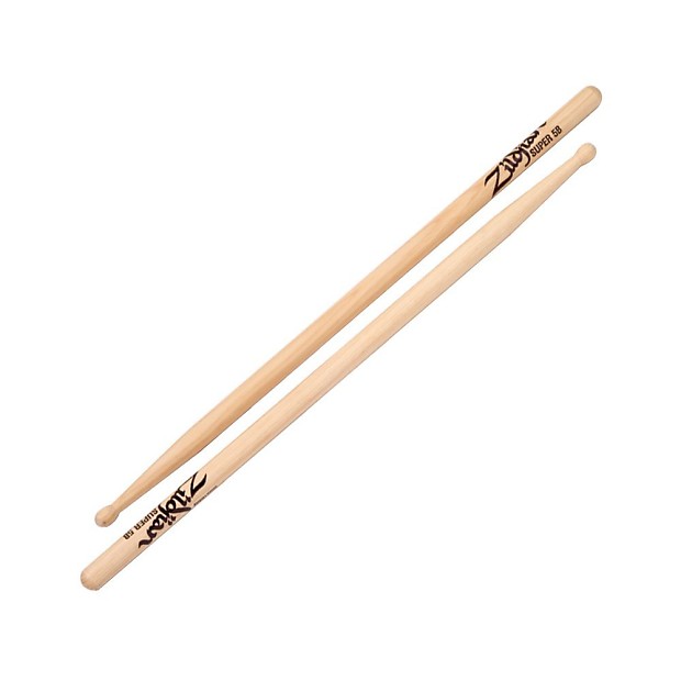 Zildjian S5BWN Hickory Series Super 5B Wood Tip Drum Sticks image 1
