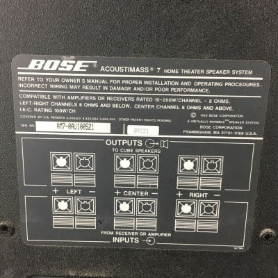 BOSE Subwoofer ACOUSTIMASS 7 Series Home Theater Speaker System Tested image 5