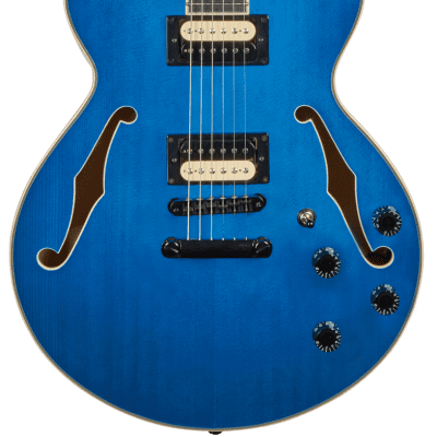 D'Angelico Premier Series SS Fabrizio Sotti Semi-Hollow Electric Guitar Fabrizio Blue, Mint image 9
