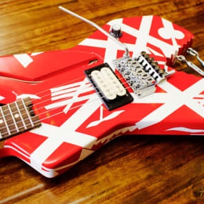 EVH Striped Series Shark Red with White Stripes image 6