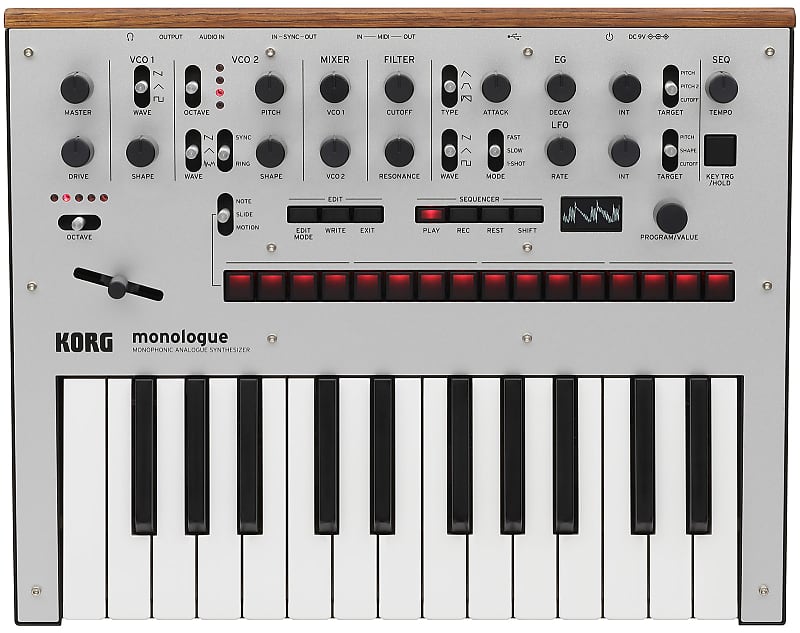Korg Monologue Monophonic Analog Synthesizer 2016 - Present - Silver image 1