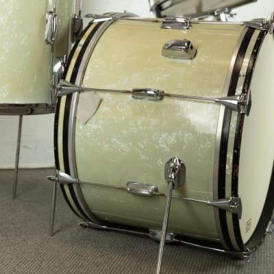 1960s Slingerland Stage Band White Marine Pearl Drum Set image 7