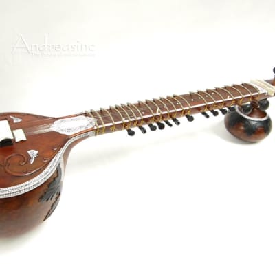 Includes: Left Hand Indian Banjira Full Size Sitar W/ Padded Case & Extra Strings & Mizrabs image 2