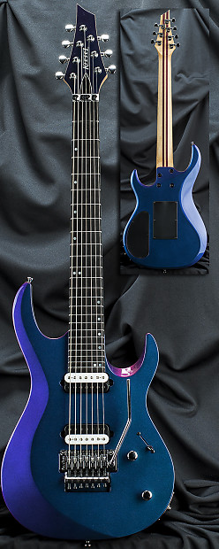 Kiesel Carvin A7C 24 Fret Bolt On Neck 7 String Guitar w Floyd Rose Tremolo Blue to Purple